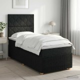 Cumpara ieftin Pat boxspring cu saltea cu headboard Negru 80 x 200 cm Tesatura