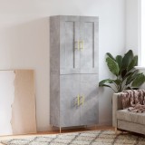 vidaXL Dulap &icirc;nalt, gri beton, 69,5x34x180, lemn compozit