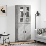 vidaXL Dulap &icirc;nalt, gri beton, 69,5x34x180, lemn compozit