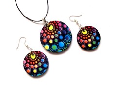set bijuterii lemn cu mandala 42617