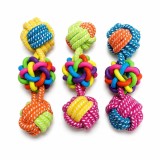 Set 3 Jucării de Ros pentru C&acirc;ini cu Noduri, Multicolor