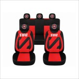 Set Huse Scaune Universale Nero Rosu Personalizate cu Fiat