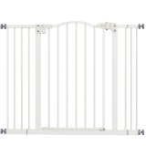 PawHut Poartă Siguranță Extensibilă pentru C&acirc;ini, Reglabilă, 94-100x78 cm, Alb