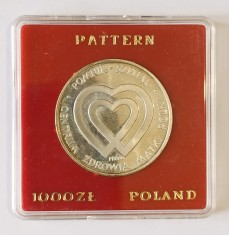 POLONIA PROBA SPECIMEN 1000 ZLOTI 1986 CENTRUL DE SANATATE A MAMEI POLONEZE ARGINT PROOF (CITITI DESCRIEREA)