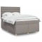 vidaXL Pat box spring cu saltea, gri taupe, 140x200 cm, textil 3293593