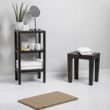Etajeră Plastic, 3 Rafturi, Negru, Efect de Lemn, 38x29x73.5 cm