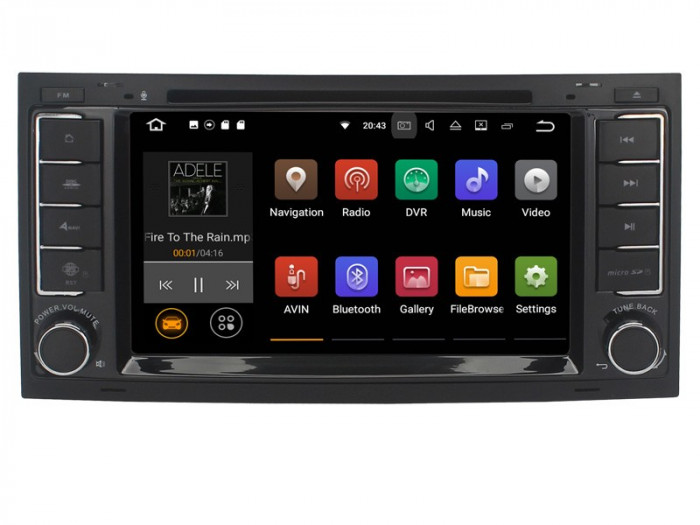 Navigatie Auto Multimedia cu GPS VW Touareg Multivan, Android, 2 GB RAM + 16 GB ROM, Internet, 4G, Aplicatii, Waze, Wi-Fi, USB, Bluetooth, Mirrorlink