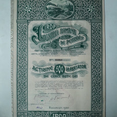 500 Lei 1920 Industria Romana de Petrol IRDP actiuni vechi ,veche Romania 29960