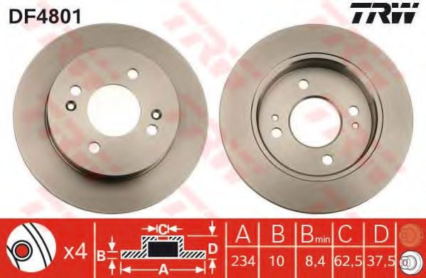 Disc frana KIA PICANTO (BA) (2004 - 2011) TRW DF4801