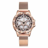 Cumpara ieftin Ceas de dama Sanda, cadran in forma de inimioare rotative 360 grade bratara milaneza inchidere magnetica Rose Gold