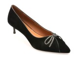 Pantofi eleganti EPICA negri, F292, din piele intoarsa