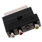 Adaptor SCART la AV (RCA) Composite S-Video cu comutator bidirectional IN - OUT