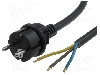 Cablu alimentare AC, 1.5m, 3 fire, culoare negru, cabluri, CEE 7/7 (E/F) mufa, JONEX - S2-3/25/1.5BK foto
