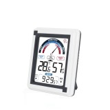 Termometru si higrometru de camera JustZen&trade; EN-882A, ecran 112x95mm, ceas cu alarma, lumina, touch, indicator comfort digital, citire 10s, alb-negru