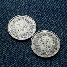 2m - Lot 1/2 Franc 1981 + 1989 Elvetia / lot 2 monede