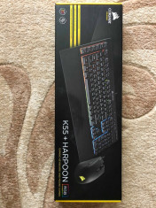 TASTATURA + MOUSE DE GAMING Corsair CH-9206115-UK - Gaming K55 HARPOON RGB foto