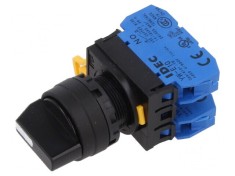 Comutator rotativ 22mm cu 3 pozitii stabile x2 neagra