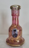 Sticla pentru narghilea, veche, persana,iraniana, pictata cu medalion avand portretul printului Qajar