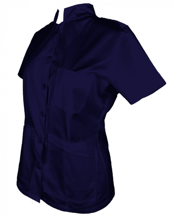 Tunica Medicala Pe Stil Cu Elastan, Bluemarin cu nasturi - 4XL