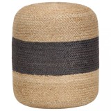 VidaXL Taburet lucrat manual, gri &icirc;nchis, 40 x 45 cm, iută