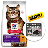 Cumpara ieftin Hill&amp;#039;s Science Plan Feline Adult Sensitive Stomach &amp;amp; Skin Chicken 7kg + Tickless Pet GRATUIT, Hill&#039;s