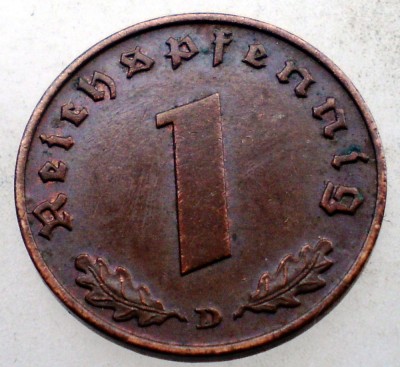2.485 GERMANIA 1 REICHSPFENNIG 1937 D foto