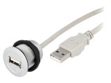 Soclu USB 22mm IP20 Argintiu