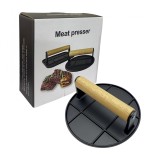 Presă de carne din aliaj de aluminiu, presă manuală pentru carne, Rotunda neagră, Flippy