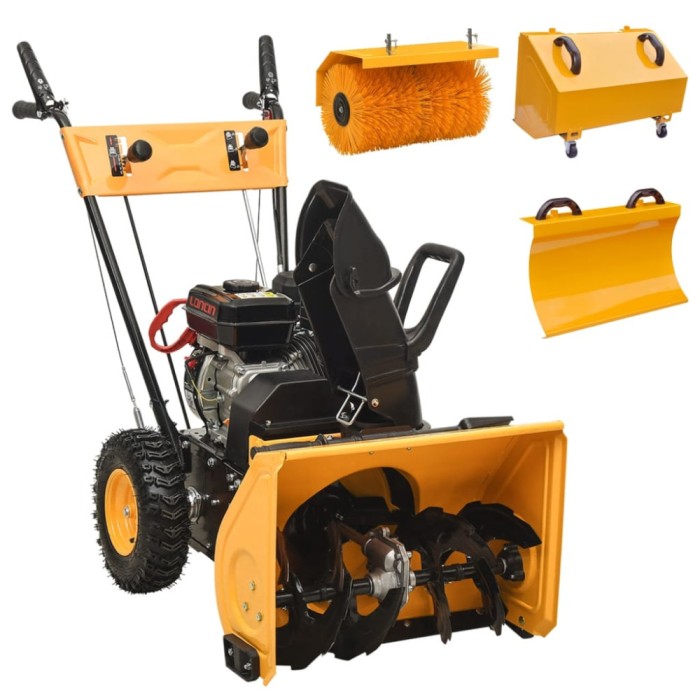 Set freză de zăpadă cu mașină de măturat 4 &icirc;n 1, benzină 6,5 CP