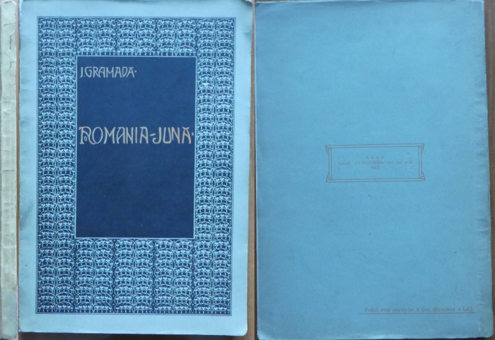 Ion Gramada, Romania Juna din Viena, 1871-1911, Cernauti, 1912,ed. 1 cu autograf
