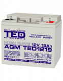 Acumulator AGM VRLA 12V 19A High Rate 181mm x 76mm x h 167mm F3 TED Battery Expert Holland TED002815 (2) SafetyGuard Surveillance