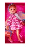 Papusa Baby Reina cu rochita roz cu alb, MalPlay, 24 cm