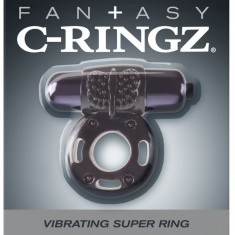 Inel penis cu vibrator, Fantasy C-Ringz, Negru