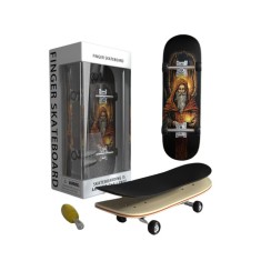 Fingerboard Skateboard Premium Innovium&trade;, Model &ldquo;Godfather&rdquo;, Mini Skateboard Din Lemn, Trucuri Profesionale, 5.5 &times; 12 &times; 4.5 CM