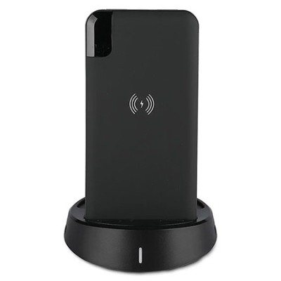 Power bank 8000mah incarcare wireless model stand - negru foto