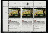 Natiunile Unite Vienna 1992-Drepturile omului Art.24,dant,MNH,Mi.140Zf1-140Zf3, Organizatii internationale, Nestampilat