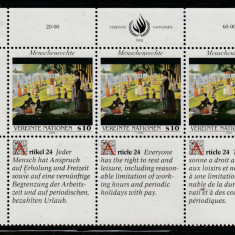 Natiunile Unite Vienna 1992-Drepturile omului Art.24,dant,MNH,Mi.140Zf1-140Zf3