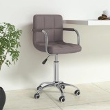 VidaXL Scaun de birou pivotant, gri taupe, material textil