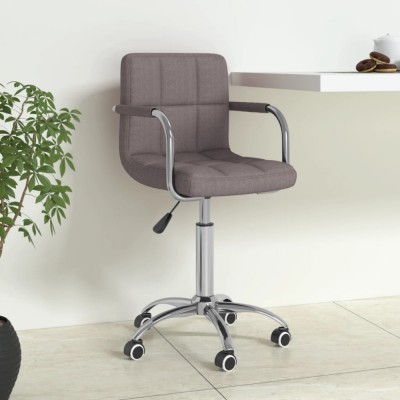Scaun de birou pivotant, gri taupe, material textil foto
