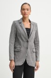 MICHAEL Michael Kors jacheta denim culoarea gri, un singur rand de nasturi, neted, MR510A75G2