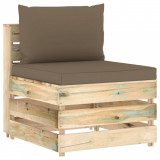 Canapea de mijloc modulara cu perne, verde, lemn impregnat GartenMobel Dekor, vidaXL