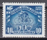 Polonia 1952 - A 5-a Ediție a Cursei Păcii - Varșovia - Berlin - Praga, MNH