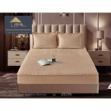 Cumpara ieftin Topper Saltea/Husa de pat matlasata si 2 fete de perne din catifea, cu elastic, model tip topper 180x200 - JO833