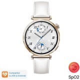 Smartwatch Huawei Watch GT 5, 41MM, Pale Gold Stainless Steel Case, White Composite Leather Strap