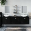 VidaXL Set mobilier de baie, 6 piese, negru, lemn prelucrat 242565