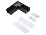 Conector 90&deg; Aluminiu Anodat Negru VARIO30-02