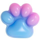 Jucarie antistres squishy, flippy, cu revenire lenta, labuta de pisica pufoasa, 8.5 x 7.5 cm, ambalaj transparent, albastru roz