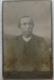 Fotografie tip CDV, Portret de barbat cu mustata, inceput de secol XX
