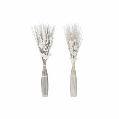 Buchet DKD Home Decor 8424001847440 Květiny Gri Alb Floare uscată (40 x 40 x 150 cm) (2 Unități) foto