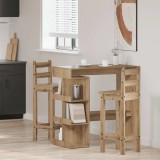 vidaXL Masă bar cu raft de depozitare Stejar artizanal 100x48x101,5 cm
